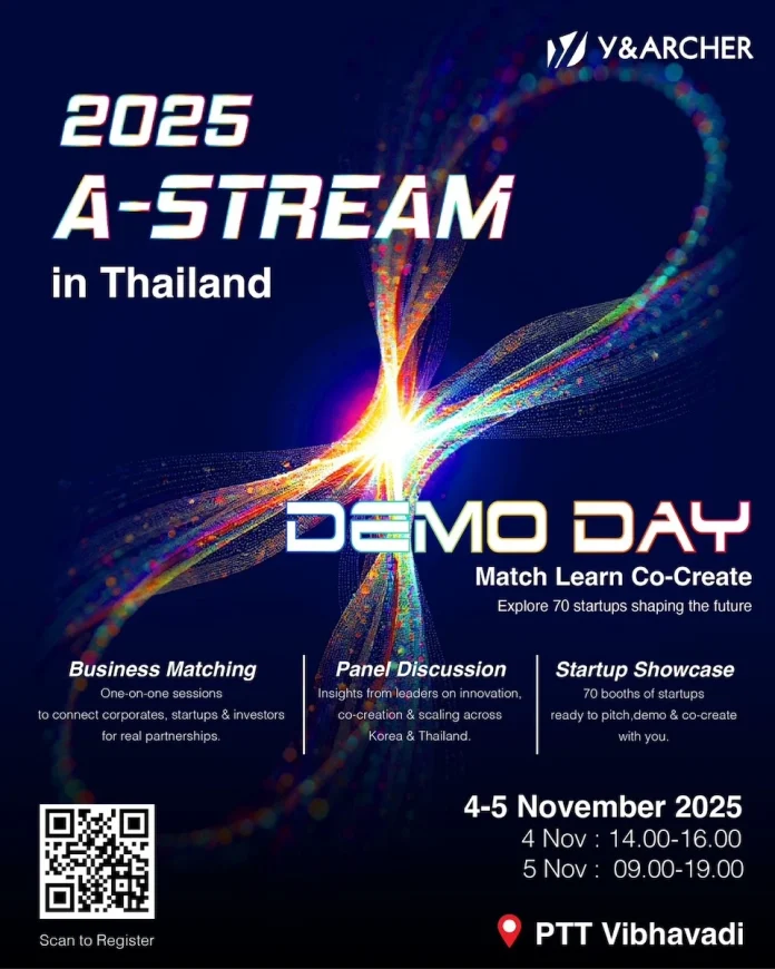 A-STREAM Thailand 2025: แพลตฟอร์มจับคู่ธุรกิจด้านนวัตกรรมแห่งเอเชีย เปิดเวทีในไทย พ.ย. นี้ เชื่อมต่อองค์กรชั้นนำ นักลงทุนระดับโลก และสตาร์ทอัพเติบโตสูงเพื่อร่วมสร้างโซลูชันแห่งอนาคต