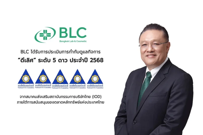 BLC คว้า CGR ในเกณฑ์ “ดีเลิศ” ระดับ 5 ดาว ประจำปี 2568 ตอกย้ำการดำเนินธุรกิจตามหลักธรรมาภิบาล มุ่งสู่การเติบโตอย่างยั่งยืน
