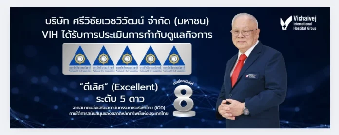 VIH ได้รับคะแนนระดับ "ดีเลิศ" 5 ดาว การกำกับดูแลกิจการ ประจำปี 2568 ปีที่ 8 ติดต่อกัน ตอกย้ำความมุ่งมั่นสู่การเติบโตอย่างมีคุณภาพและยั่งยืน