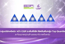 กลุ่มบริษัทศรีตรัง คว้า CGR ระดับดีเลิศ ติดอันดับกลุ่ม Top Quartile