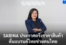 SABINA ประกาศตรึงราคาสินค้า ลั่นแบรนด์ไทยช่วยคนไทย