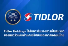 TIDLOR คว้า CAC Certified ตอกย้ำโปร่งใส เสริมความเชื่อมั่นนักลงทุน