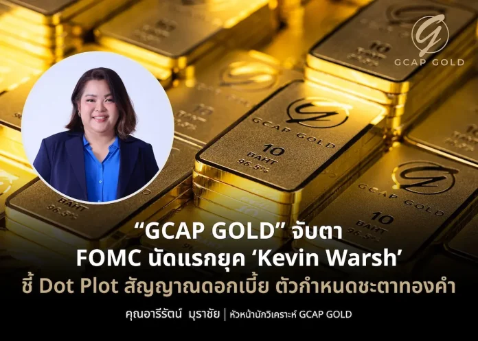 GCAP GOLD จับตา FOMC นัดแรกยุค ‘Kevin Warsh’ ชี้ Dot Plot สัญญาณดอกเบี้ย ตัวกำหนดชะตาทองคำ