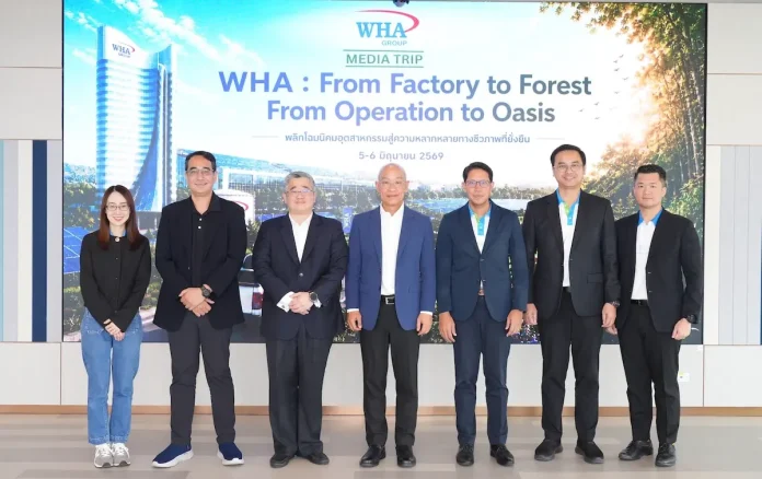 WHA Group เดินหน้าขับเคลื่อนเศรษฐกิจสีเขียว และเทคโนโลยีเพื่อสิ่งแวดล้อม โชว์ความสำเร็จ ESG รอบด้าน พร้อมยกระดับ WHA สู่การเป็น “นิคมฯ แห่งแรกของไทยที่พัฒนาระบบนิเวศทางธรรมชาติ และฟื้นฟูความหลากหลายทางชีวภาพในพื้นที่อย่างเป็นรูปธรรม”