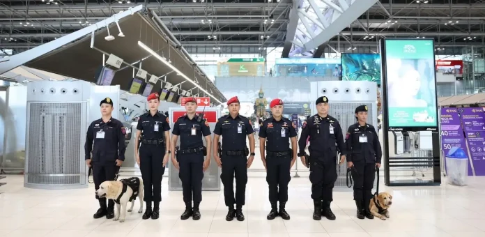AOT ยกระดับมาตรการรักษาความปลอดภัย ผนึกกำลังตำรวจ K-9 และหน่วยเกี่ยวข้องสกัดกั้นการลักลอบลำเลียงยาเสพติด ณ ท่าอากาศยานสุวรรณภูมิ
