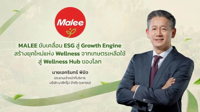 MALEE ประกาศพันธกิจ ESG เป็น Growth Engine สร้าง New Era of Wellness นำทรัพยากรเกษตรเหลือใช้ ขับเคลื่อน Upcycling และนำนวัตกรรมมาสร้างผลิตภัณฑ์สุขภาพมูลค่าสูง มุ่งยกระดับ Wellbeing ตลอดห่วงโซ่คุณค่าตั้งแต่เกษตรกรถึงผู้บริโภคทั่วโลก