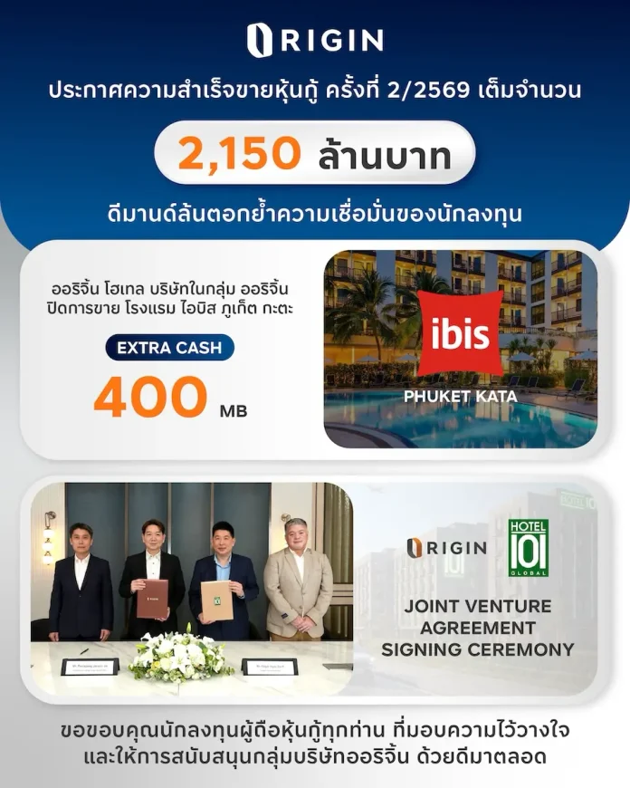 ORI ขายหุ้นกู้ชุดใหม่ครั้งที่ 2/2569 ดีมานด์ล้นทะลุ 2,150 ล้านบาท
