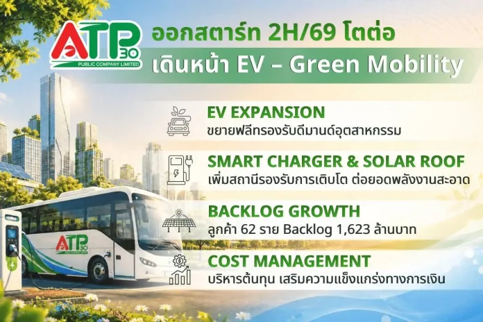 ATP30 เร่งเครื่องลงทุน Green Mobility งบ 1H/69 รายได้ 401.85 ลบ. กำไรสุทธิ 17.26 ลบ.