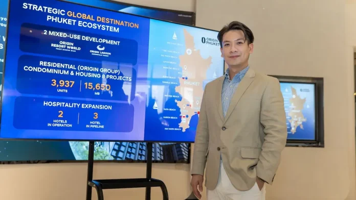 นายธนกร วุฒิพงษ์ ประธานเจ้าหน้าที่บริหาร สายงานการบริหารธุรกิจตลาดต่างประเทศ บริษัท ออริจิ้น พร็อพเพอร์ตี้ จำกัด (มหาชน) หรือ ORI นายธนกร วุฒิพงษ์ ผู้บริหาร บมจ.ออริจิ้น พร็อพเพอร์ตี้ (ORI) เผยยุทธศาสตร์บุกอสังหาริมทรัพย์ภูเก็ต ขยายพอร์ตลงทุนรวมแตะ 30,000 ล้านบาท ภายในปี 2571