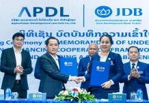 ALPHAX ส่ง APDL จับมือ JDB เสริมแกร่งเงินทุน ลุยโซลาร์ลาวสูงสุด 400 MW กำพล ทรวงบูรณกุล CEO ALPHAX ในพิธีลงนาม MOU ระหว่าง APDL และ JDB เพื่อสนับสนุนสินเชื่อพัฒนาโครงการ Solar ใน สปป.ลาว 400 MW