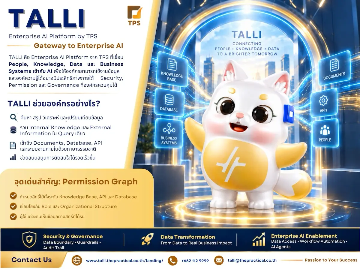 TPS เปิดตัว TALLI แพลตฟอร์ม AI สัญชาติไทย ยกระดับข้อมูลองค์กร