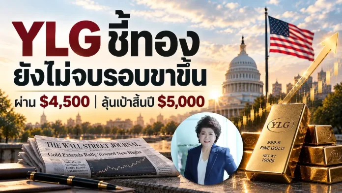 YLG ชี้ทองยังไม่จบรอบขาขึ้น ผ่าน 4,500 ดอลลาร์ ลุ้นเป้าสิ้นปี 5,000 ดอลลาร์ นางพวรรณ์ นววัฒนทรัพย์ CEO YLG วิเคราะห์แนวโน้มราคาทองคำ ลุ้นเป้าหมายสิ้นปี 5,000 ดอลลาร์