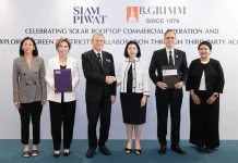 BGRIM จับมือ สยามพิวรรธน์ ลุยไฟฟ้าสะอาด TPA 300 MW ดร. ฮาราลด์ ลิงค์ และ ชฎาทิพ จูตระกูล ลงนามความร่วมมือ บี.กริม เพาเวอร์ และ สยามพิวรรธน์ พัฒนาพลังงานสะอาด TPA และเปิด COD โซลาร์รูฟท็อป สยามพารากอน