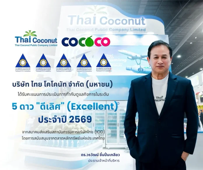COCOCO คว้า CGR 5 ดาว “ดีเลิศ” ประจำปี 2569 ยกระดับมาตรฐานการกำกับดูแลกิจการ COCOCO คว้าผลประเมิน CGR 5 ดาว ระดับดีเลิศ ประจำปี 2569 ตอกย้ำมาตรฐานการกำกับดูแลกิจการที่ดีและความโปร่งใส