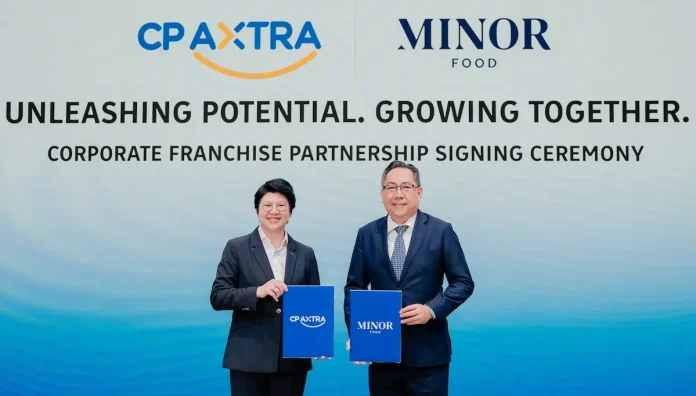 ซีพี แอ็กซ์ตร้า จับมือ ไมเนอร์ ฟู้ด เปิดตัว Corporate Franchisee Model ครั้งแรก ผนึกกำลังขับเคลื่อน Happy & Healthy Mall สู่การเป็น Food & Lifestyle Destination บมจ.ซีพี แอ็กซ์ตร้า (CP AXTRA) ผู้ดำเนินธุรกิจแม็คโครและโลตัส ผนึกกำลัง เดอะ ไมเนอร์ ฟู้ด กรุ๊ป เปิดตัวโมเดล Corporate Franchisee ครั้งแรก