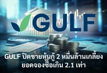 GULF ปิดขายหุ้นกู้ 2 หมื่นล้านเกลี้ยง ยอดจองซื้อเกิน 2.1 เท่า GULF ปิดการขายหุ้นกู้และหุ้นกู้ดิจิทัล 6 ชุด มูลค่า 20,000 ล้านบาทสำเร็จ ยอดจองล้นทะลักกว่า 42,000 ล้านบาท (2.1 เท่า) เตรียมนำเงินชำระหนี้ ลุยขยายลงทุนพลังงานหมุนเวียนและโครงสร้างพื้นฐานดิจิทัล Data Center และ AI