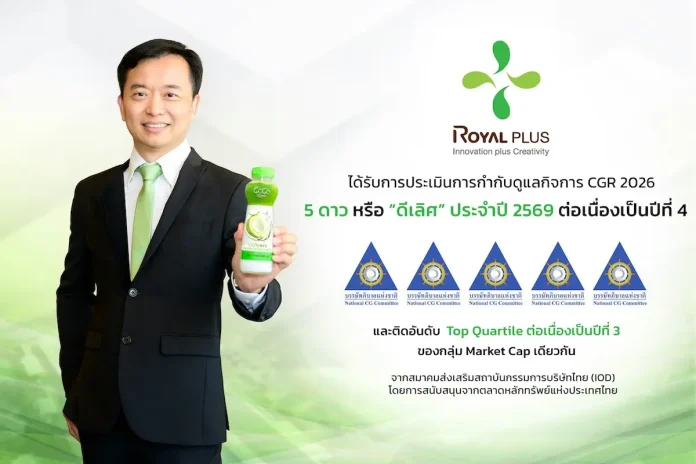 PLUS ท็อปฟอร์ม! คว้า CGR “ดีเลิศ 5 ดาว” 4 ปีซ้อน PLUS คว้าผลประเมิน CGR 5 ดาว ระดับดีเลิศติดต่อกันเป็นปีที่ 4 พร้อมการันตี Top Quartile 3 ปีติด ตอกย้ำมาตรฐานการกำกับดูแลกิจการที่ดีและความโปร่งใส