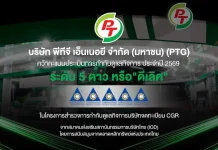 PTG โชว์มาตรฐานบริหารงานโปร่งใส คว้า CGR 5 ดาว “ดีเลิศ” ปี 2569 PTG คว้ารางวัลผลประเมินการกำกับดูแลกิจการ CGR ระดับ 5 ดาว “ดีเลิศ” ประจำปี 2569 จาก IOD ตอกย้ำการบริหารงานด้วยความโปร่งใสและหลักธรรมาภิบาล