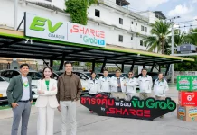 SHARGE เปิดสถานีชาร์จ Grab EV แห่งแรกใกล้สุวรรณภูมิ พิธีเปิดสถานีชาร์จ Grab EV แห่งแรก ณ สถานีบริการน้ำมันบางจาก กิ่งแก้ว ความร่วมมือระหว่าง SHARGE, Grab และบางจาก